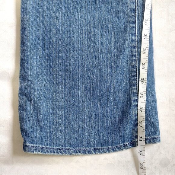 Old Navy Women Flare Jeans Size 8 VTG Low Rise Y2K Long Bell Bottom Blue Denim - Picture 11 of 11